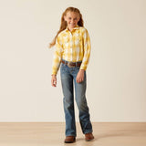 ARIAT GLENROCK GIRLS SNAP LONG SLEEVE SHIRT - CACTUS DOBBY [SZ:XS]