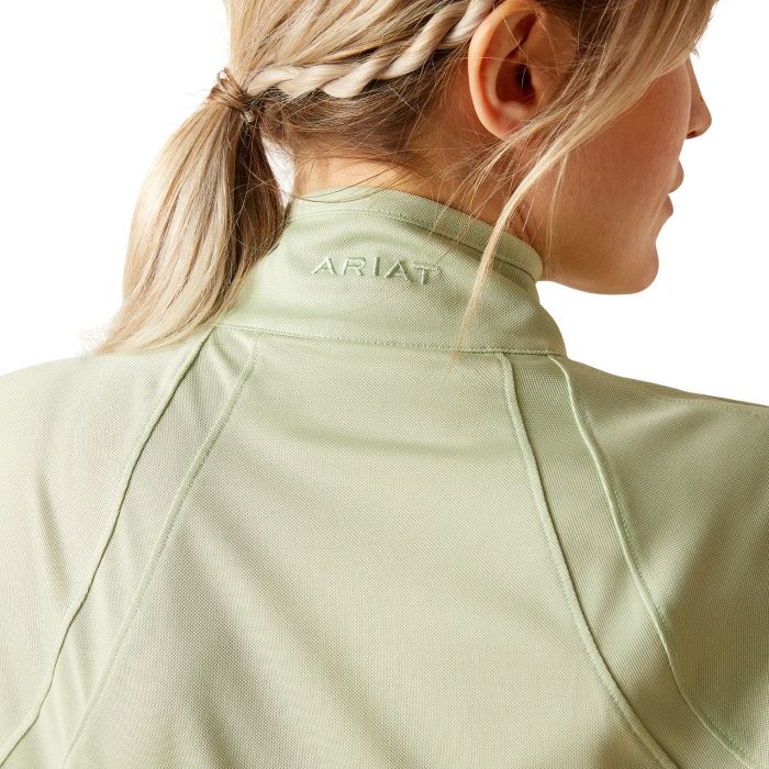 ARIAT SUNSTOPPER 3.0 1/4 ZIP LONG SLEEVE BASELAYER - LAUREL GREEN [SZ:XS]