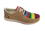 ROPER WOMENS HANG LOOSE LACE UP MOC - TAN/SERAPE/CHEETAH CANVAS