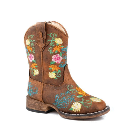 ROPER LITTLE KIDS BAILEY FLORAL - TAN EMBROIDERED [SZ:9.0]
