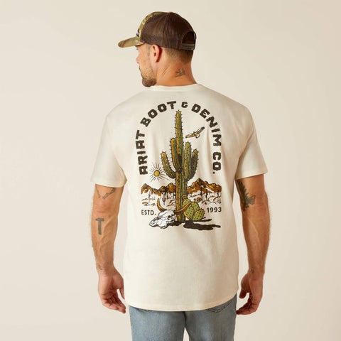 ARIAT SOUTHWEST CURVE MENS SHORT SLEEVE TEE - OFF WHITE [SZ:S]