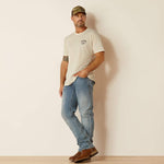 ARIAT SOUTHWEST CURVE MENS SHORT SLEEVE TEE - OFF WHITE [SZ:S]