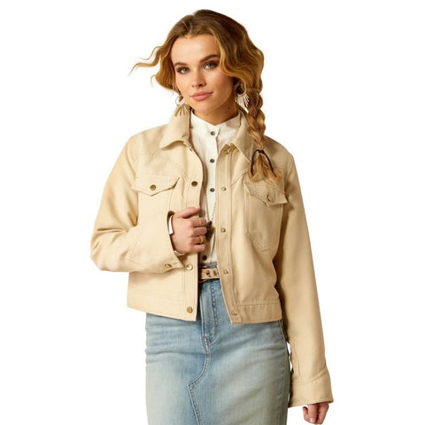 ARIAT RODEO WOMENS CROPPED JACKET - OYSTER GREY [SZ:XS]