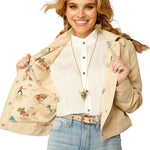 ARIAT RODEO WOMENS CROPPED JACKET - OYSTER GREY [SZ:XS]