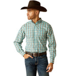 ARIAT GORDIE MENS WRINKLEFREE FITTED LONG SLEEVE SHIRT - TEAL [SZ:XS]