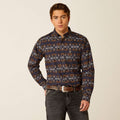 ARIAT TRIPP MENS FITTED LONG SLEEVE SHIRT - DARK BLUE