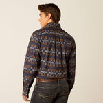 ARIAT TRIPP MENS FITTED LONG SLEEVE SHIRT - DARK BLUE