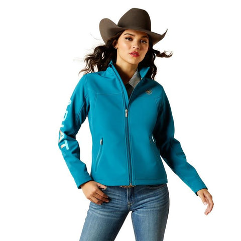 ARIAT NEW TEAM SOFTSHELL JACKET - OCEAN DEPTHS/RETRO RANCH PRINT [SZ:XS]