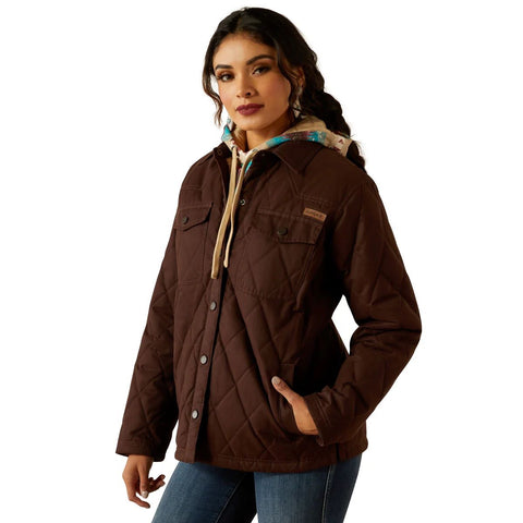 ARIAT WOMENS GRIZZLY QUILTED BARN JACKET - MOLE [SZ:XS]