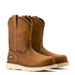 ARIAT WEDGE REBAR PULL-ON H2O COMP TOE WORKBOOT - DISTRESSED BROWN [SZ:9.0EE]