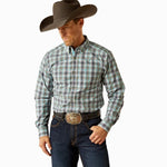 ARIAT PIERS MENS PRO SERIES FITTING LONG SLEEVE SHIRT - TEAL [SZ:M]