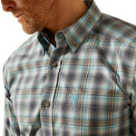 ARIAT PIERS MENS PRO SERIES FITTING LONG SLEEVE SHIRT - TEAL [SZ:M]