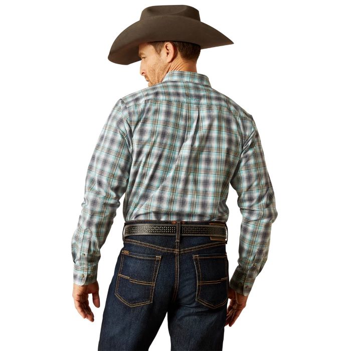 ARIAT PIERS MENS PRO SERIES FITTING LONG SLEEVE SHIRT - TEAL [SZ:M]