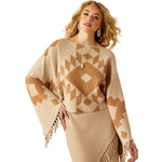 ARIAT SUNSET CHIC SWEATER PONCHO - OATMEAL/TANNIN [SZ:XS]