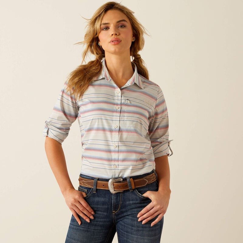 Ariat Womens Venttek Long Sleeve Shirt - Multi Stitch Stripe [sz:xs]
