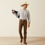Ariat Brendan Mens Wrinkle Free Fitted Long Sleeve Shirt - Light Brown [sz:s]
