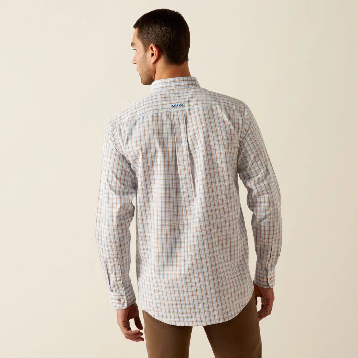Ariat Brendan Mens Wrinkle Free Fitted Long Sleeve Shirt - Light Brown [sz:s]