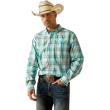 Ariat Justice Mens Pro Series Classic Fit Long Sleeve Shirt - Teal [sz:m]