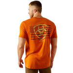 ARIAT BARB SHIELD MENS SHORT SLEEVE TEE - RUST [SZ:S]