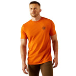 ARIAT BARB SHIELD MENS SHORT SLEEVE TEE - RUST [SZ:S]