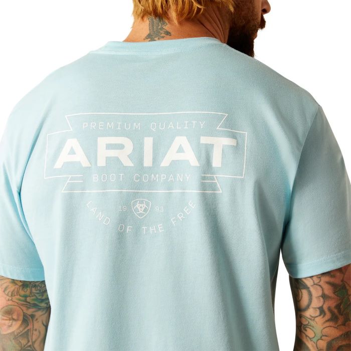 ARIAT SOUTHWEST MENS SIMPLE SHORT SLEEVE TEE - BLUE SKY HEATHER