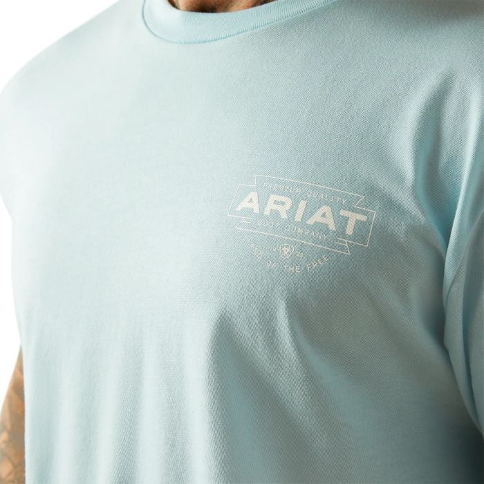 ARIAT SOUTHWEST MENS SIMPLE SHORT SLEEVE TEE - BLUE SKY HEATHER