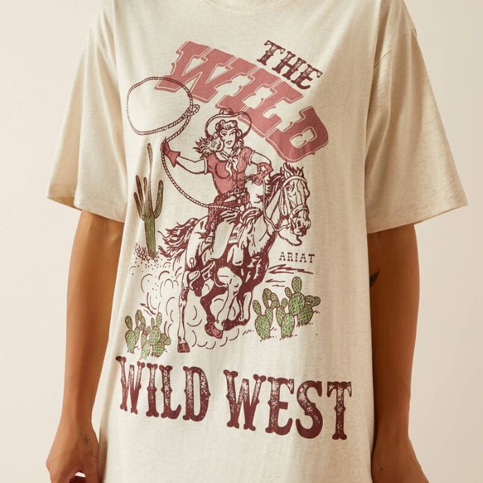 Ariat Wild Cowgirl Womens Tee Dress - Oatmeal [sz:s]