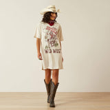 Ariat Wild Cowgirl Womens Tee Dress - Oatmeal [sz:s]
