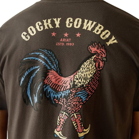 Ariat Cocky Cowboy Mens Short Sleeve Tee - Vintage Black [sz:s]
