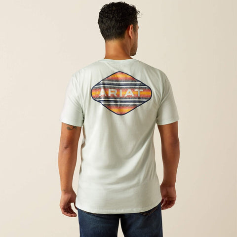 Ariat Sunrise Bar Hex Mens Short Sleeved Tee - Glacier [sz:s]