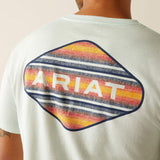 Ariat Sunrise Bar Hex Mens Short Sleeved Tee - Glacier [sz:s]