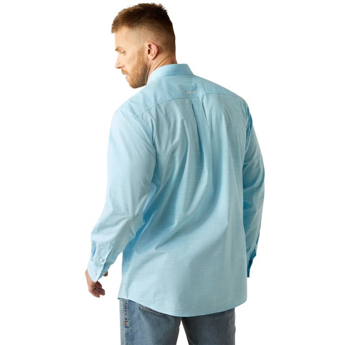 Ariat Slub Mens Solid Long Sleeve Shirt - Light Blue [sz:l]