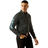 Ariat Team Abel Fitted Long Sleeve Shirt - Black/blue [sz:m]