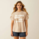 Ariat More Cowboys Womens Tee - White Pepper [sz:xs]