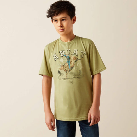 Ariat Oh Chute Boy Short Sleeved Tee - Tent Green [sz:xs]