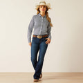 Ariat Kirby Pro Womens Long Sleeve Shirt - Black Iris Stripe [sz:xs]