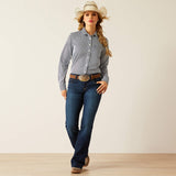 Ariat Kirby Pro Womens Long Sleeve Shirt - Black Iris Stripe [sz:xs]