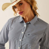 Ariat Kirby Pro Womens Long Sleeve Shirt - Black Iris Stripe [sz:xs]