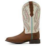 ARIAT WOMENS ROUND UP W TOE STRETCHFIT - SANDSTORM/DISTRESSED IVORY [SZ:8.0]