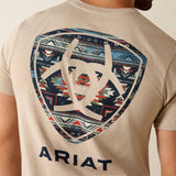 Ariat Sandstone Shield Mens Short Sleeve Tee - Brindle Heather [sz:m]