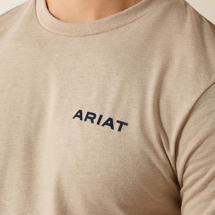 Ariat Sandstone Shield Mens Short Sleeve Tee - Brindle Heather [sz:m]