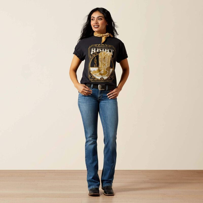 Ariat Boot Cloche Womens Short Sleeve Tee - Vintage Black [sz:xs]