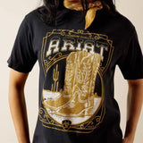 Ariat Boot Cloche Womens Short Sleeve Tee - Vintage Black [sz:xs]