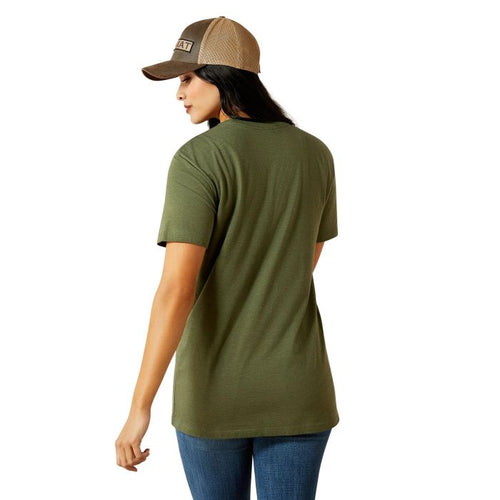 Ariat Desert Snake Womens Short Sleeved Tee - Military Heather [sz:xs]