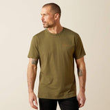 Ariat Roper Seals Mens Short Sleeved Tee - Military Heather [sz:s]
