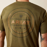 Ariat Roper Seals Mens Short Sleeved Tee - Military Heather [sz:s]