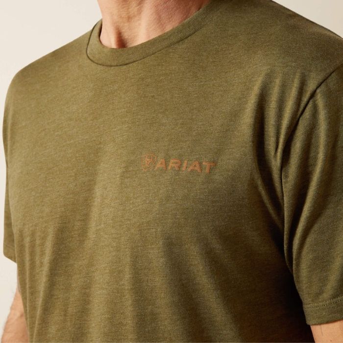 Ariat Roper Seals Mens Short Sleeved Tee - Military Heather [sz:s]
