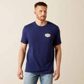 Ariat Mesa Motif Lockup Short Sleeve Tee - Medieval Blue [sz:s]