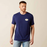 Ariat Mesa Motif Lockup Short Sleeve Tee - Medieval Blue [sz:s]