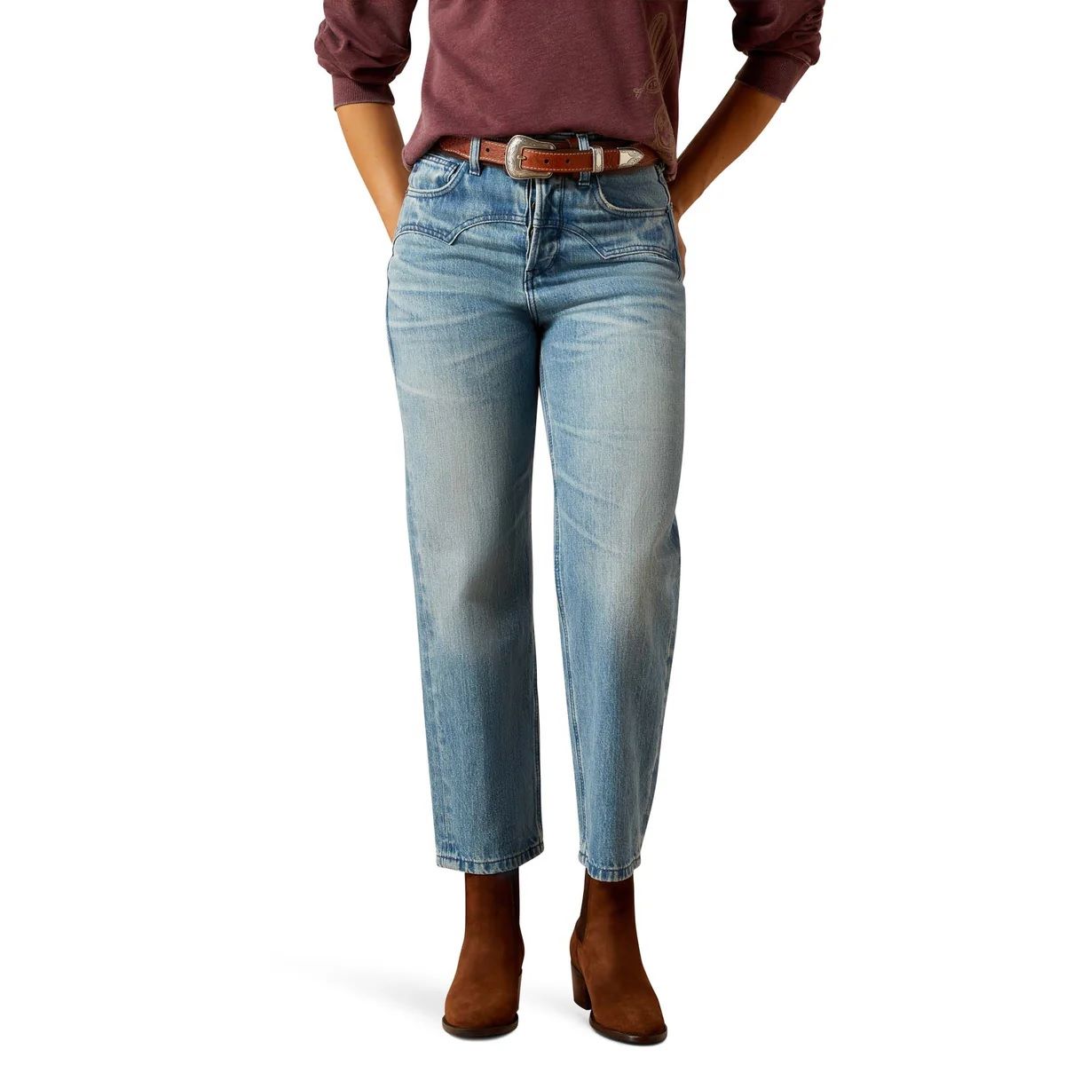 Ariat Cheyenne Womens Ultra High Rise Tomboy Straight Jean - Candy [sz:27r]